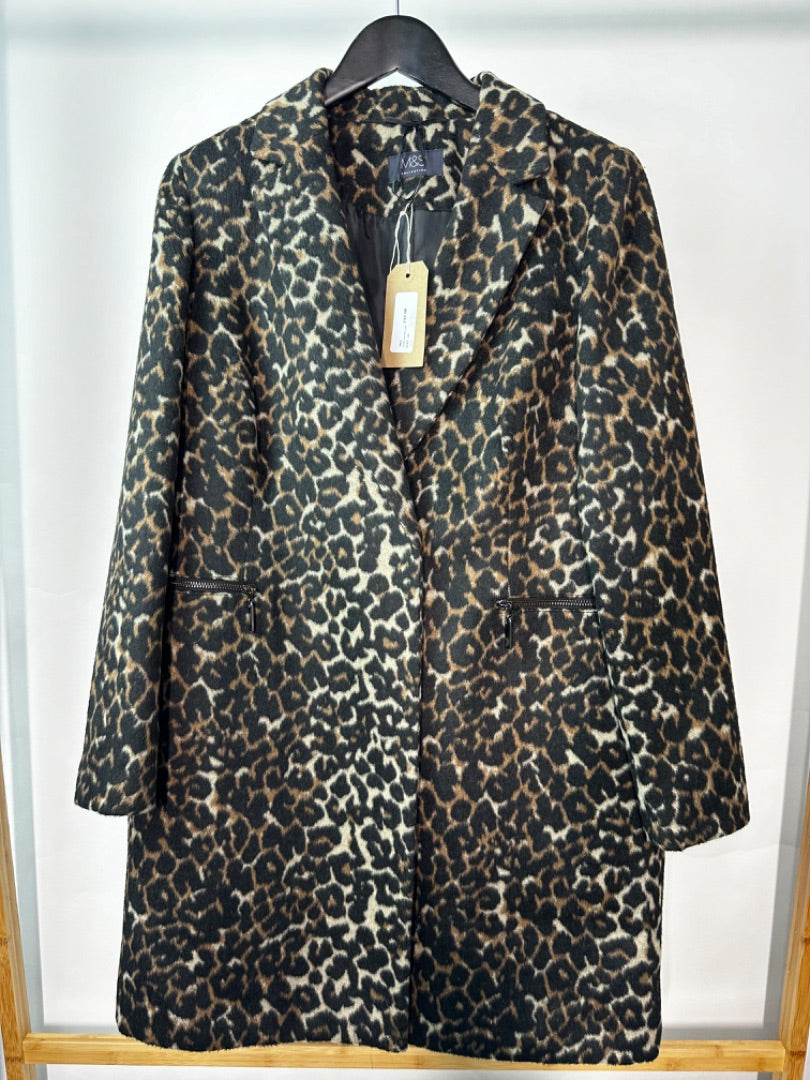 M&s leopard coat hotsell