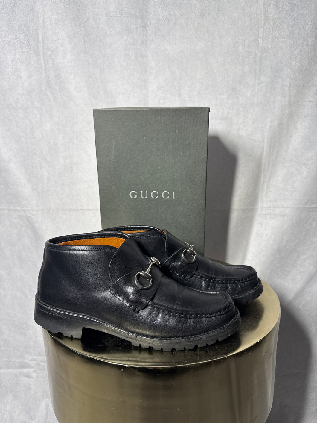 Gucci Black Tread sole Sylke boots, Size 38