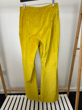 Load image into Gallery viewer, Karen Millen Mustard Kick flares trousers, Size 12
