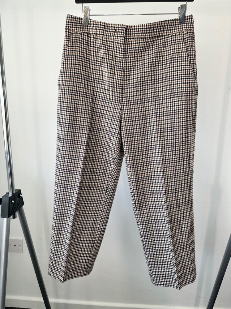 Vivetta Cream & Brown Houndstooth Trousers, Size 44