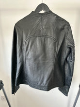 Load image into Gallery viewer, Monsoon Black Leather fitted jacket, Size 14
