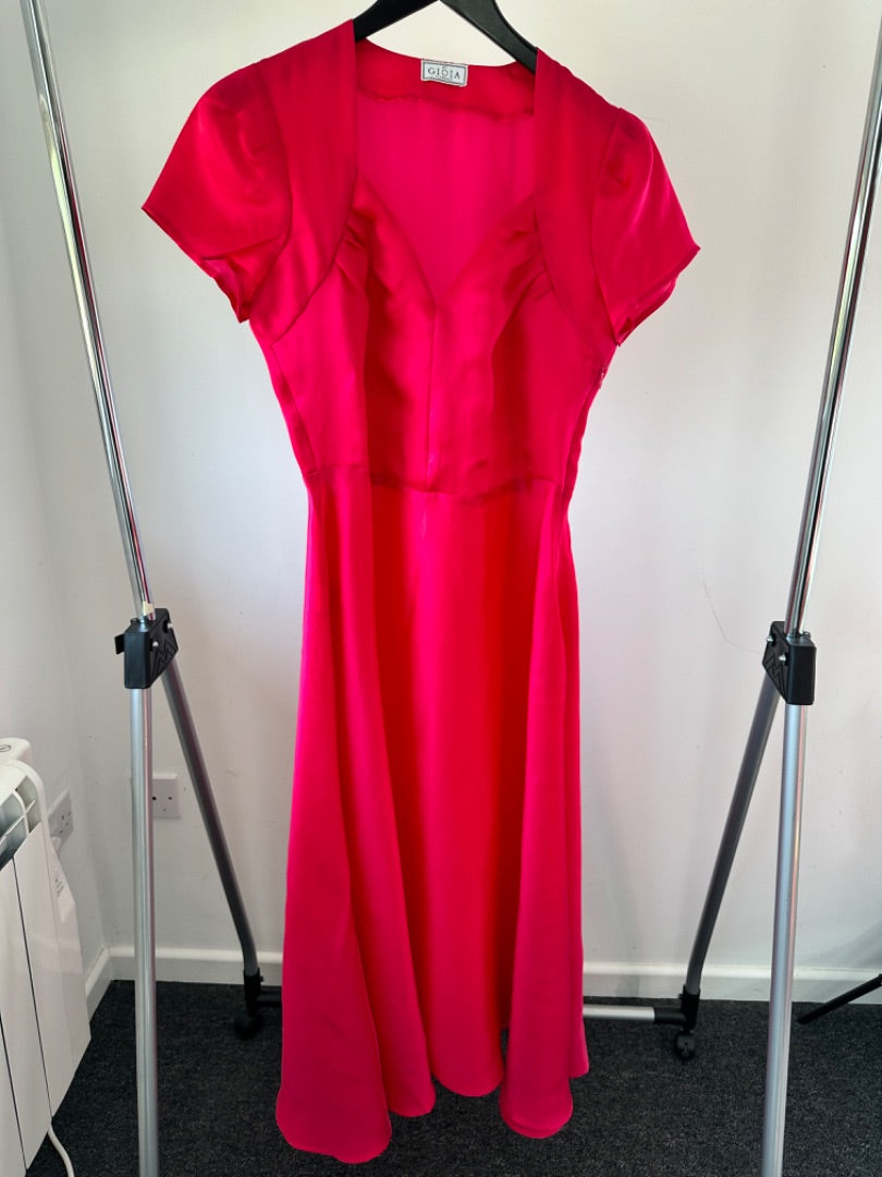 Gioia Pink Silk Tina Dress, Size Medium