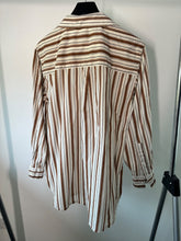 Load image into Gallery viewer, part two taupe striped oversized shirt, Size 38
