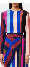 Load image into Gallery viewer, DVF Multicoloured Carson stripe blouse, Size UK 10
