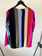 Load image into Gallery viewer, DVF Multicoloured Carson stripe blouse, Size UK 10
