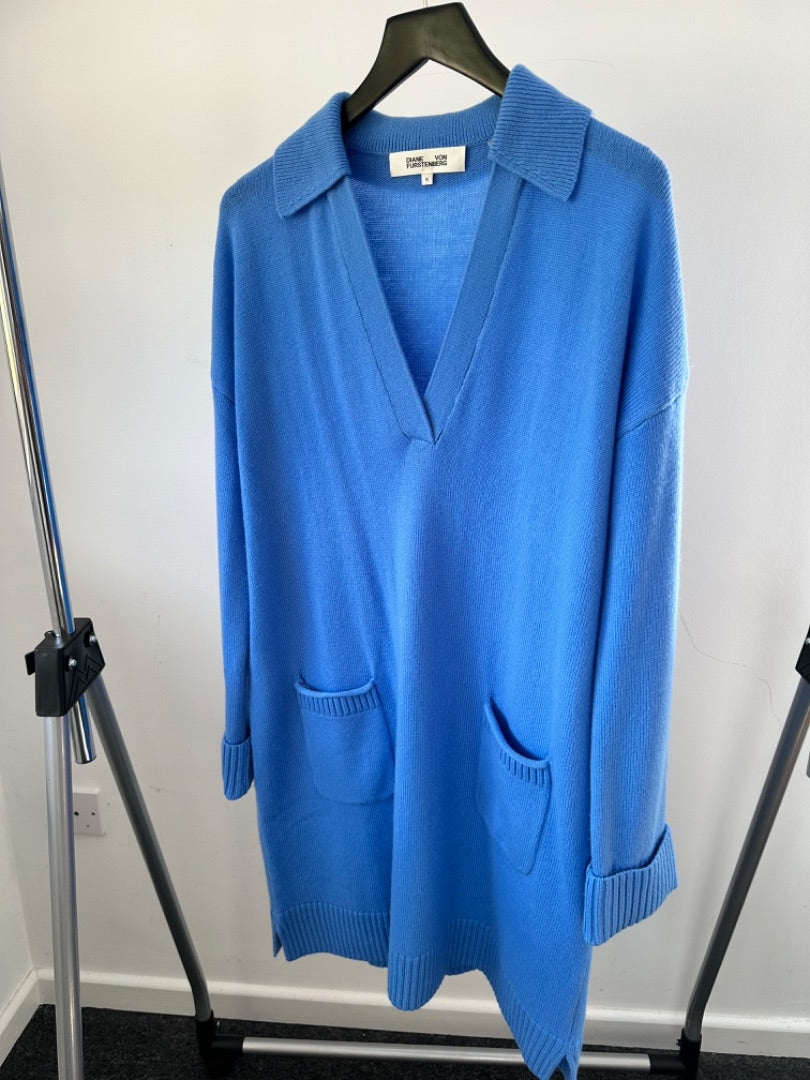 DVF blue malone knit dress, Size M