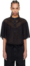 Load image into Gallery viewer, Isabel marant etoile Black Safi broderie anglaise top, Size 38
