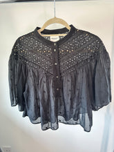 Load image into Gallery viewer, Isabel marant etoile Black Safi broderie anglaise top, Size 38
