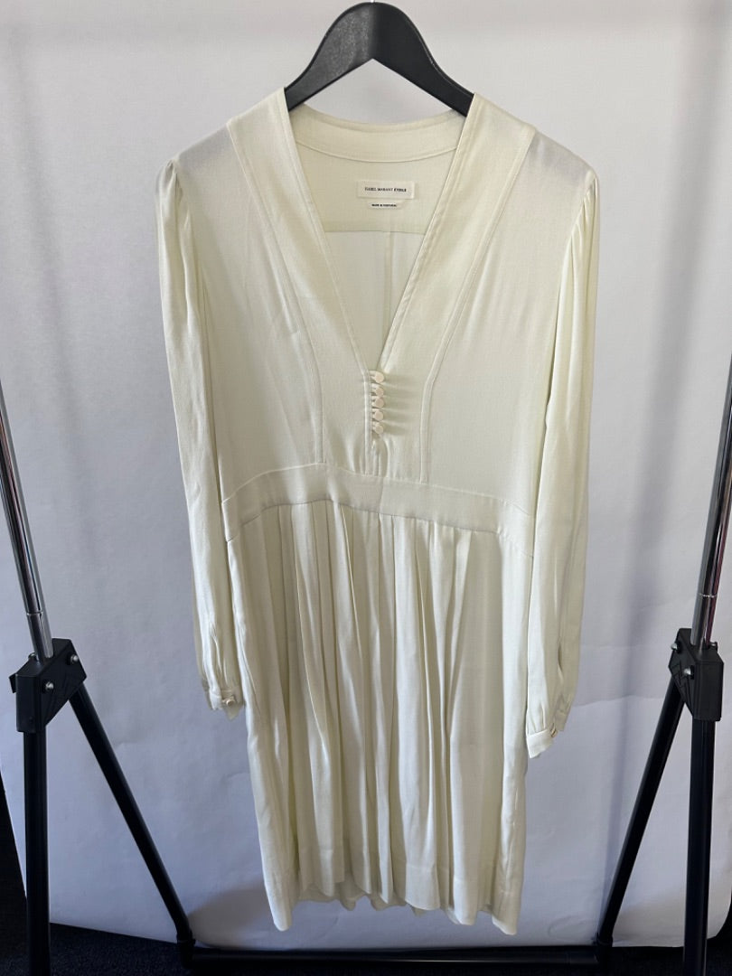 Isabel marant ivory full sleeved knee length dress, Size 42