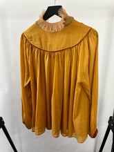 Load image into Gallery viewer, Forte Forte mustard Silk trim shirt, Size Large
