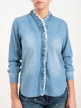 Load image into Gallery viewer, Isabel Marant Etoile Blue Nawendy ruffle denim shirt, Size 40
