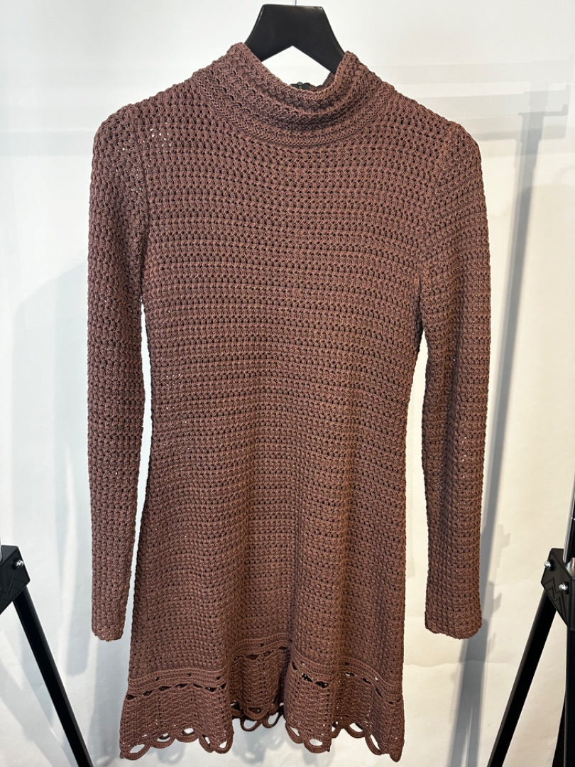 Prada Chocolate brown Crochet dress, Size 44