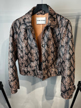 Load image into Gallery viewer, Stand Studio Black &amp; coral Erin snakeskin jacket, Size Medium
