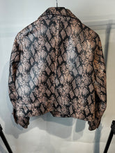 Load image into Gallery viewer, Stand Studio Black &amp; coral Erin snakeskin jacket, Size Medium
