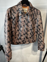 Load image into Gallery viewer, Stand Studio Black &amp; coral Erin snakeskin jacket, Size Medium
