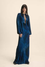 Load image into Gallery viewer, De La vali Blue Indochine maxi dress, Size 10
