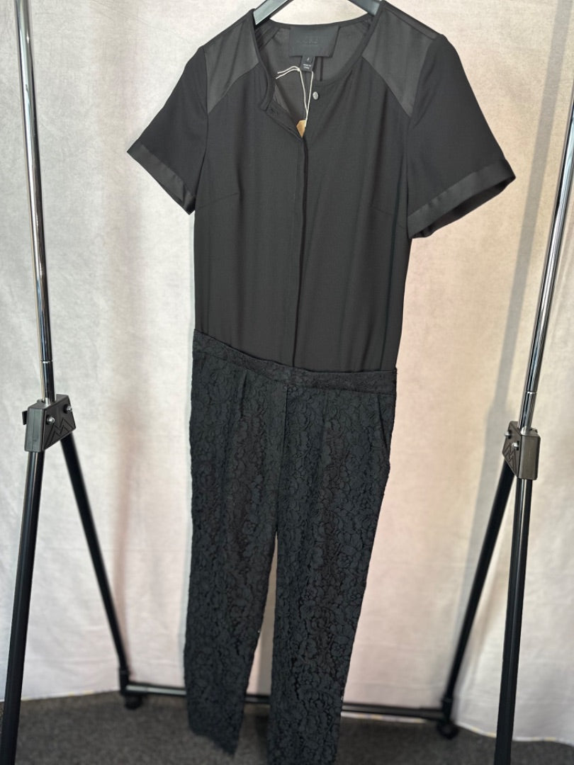 J Crew Black Lace leg jumpsuit, Size 6