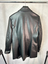 Load image into Gallery viewer, mint velvet black Faux leather blazer, Size 14
