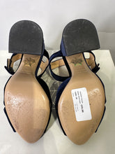 Load image into Gallery viewer, Charlotte Olympia navy Emma velvet heels, Size 38
