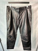 Load image into Gallery viewer, Lover Black Leather cuffed trousers, Size 10
