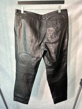 Load image into Gallery viewer, Lover Black Leather cuffed trousers, Size 10
