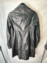 Load image into Gallery viewer, Oakwood black Leather vintage style coat, Size small
