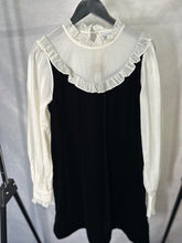 Load image into Gallery viewer, &amp; Other Stories black &amp; cream Two tone velvet dress, Size 38
