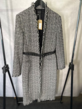 Load image into Gallery viewer, East black &amp; white tweed long coat, Size 16
