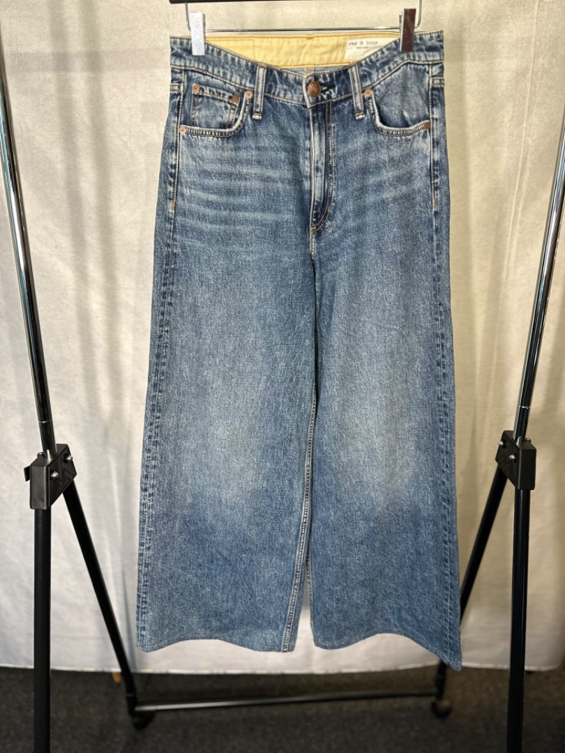 rag & bone blue Sofie wide leg jeans, Size 27