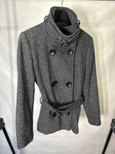 Load image into Gallery viewer, zara grey Herringbone belted jacket, Size large
