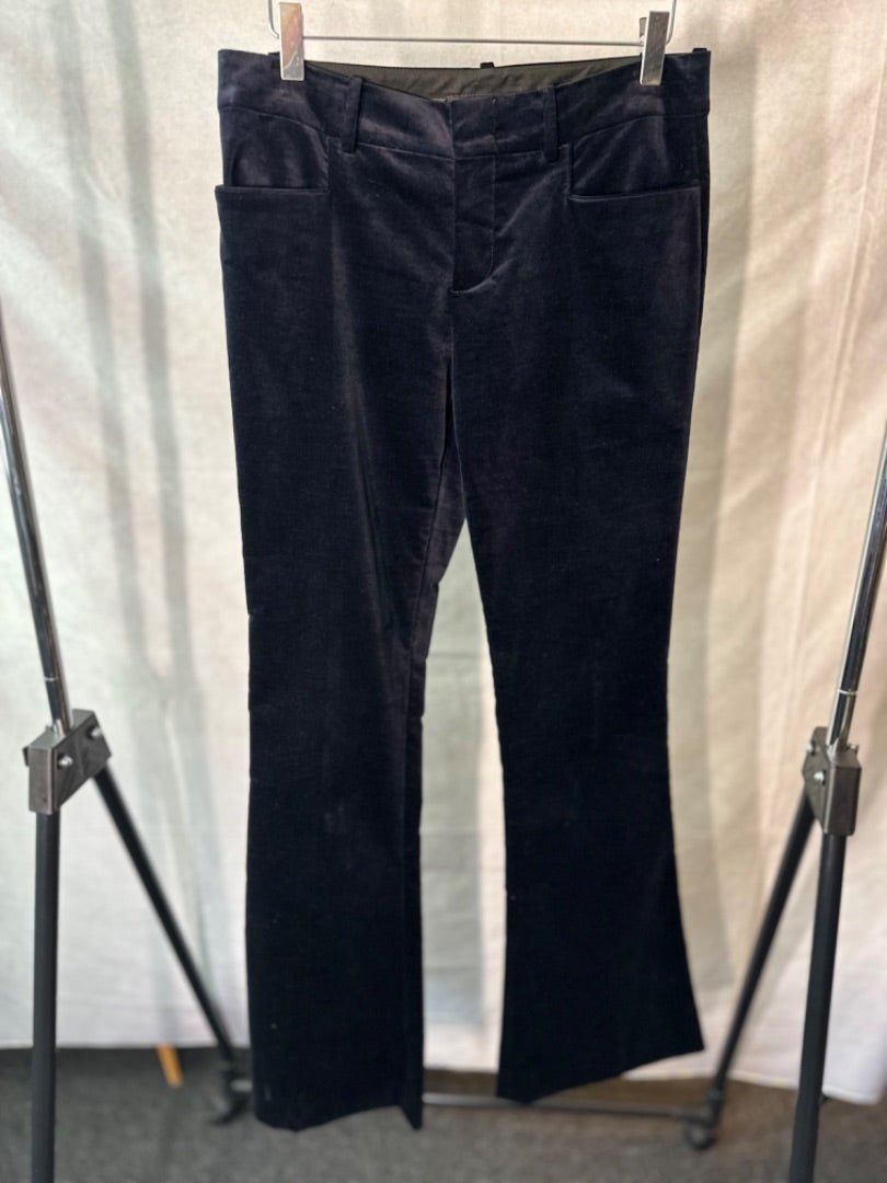 Gucci navy velvet flare trousers, Size 40