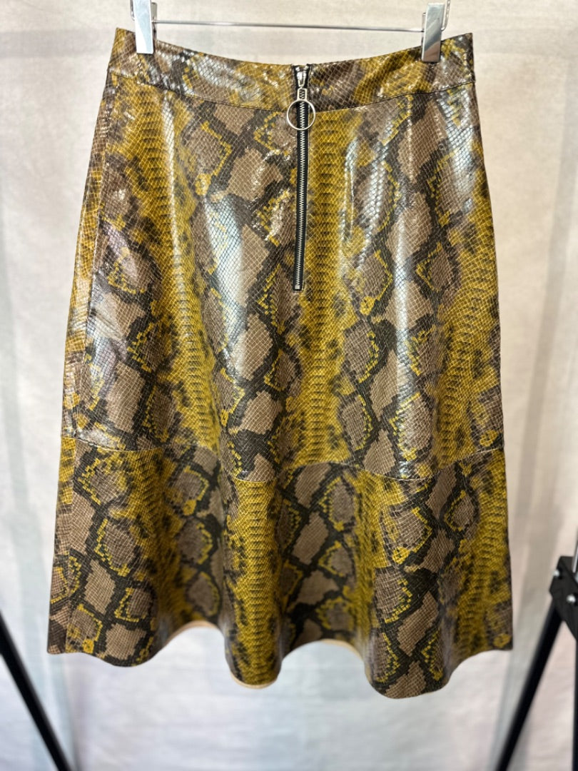 zara multicoloured faux snakeskin skirt, Size medium