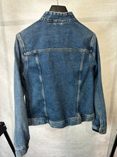 Load image into Gallery viewer, river island blue Denim jacket with bow, Size 12
