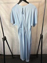 Load image into Gallery viewer, zara sky blue silky gathered midi dress, Size large
