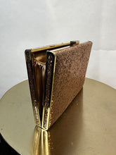 Load image into Gallery viewer, Accessorize gold glitter clutch, Size 9” x 6”
