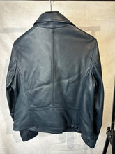 Load image into Gallery viewer, Autograph navy leather biker jacket, Size 14
