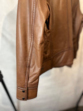 Load image into Gallery viewer, massimo dutti brown leather biker jacket, Size xl
