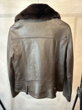 Load image into Gallery viewer, Massimo Dutti brown Biker jacket with fur collar, Size xl
