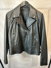 Load image into Gallery viewer, Massimo Dutti black classic leather biker jacket, Size xl
