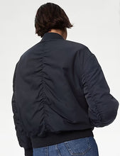 Load image into Gallery viewer, M&amp;S navy Padded bomber jacket, Size 14
