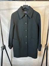 Load image into Gallery viewer, M&amp;S black Single breasted coat, Size 14
