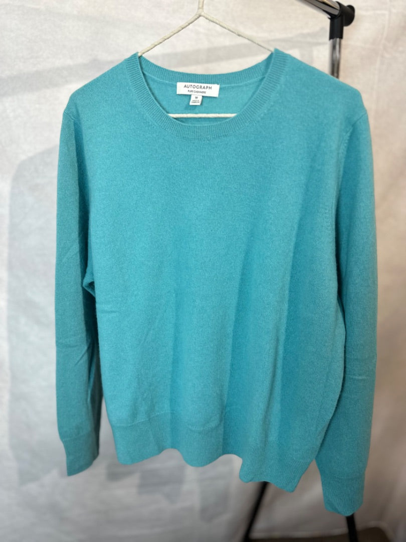 Autograph turquoise cashmere jumper, Size 18