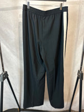 Load image into Gallery viewer, M&amp;S black wide leg trousers with stripe, Size 14
