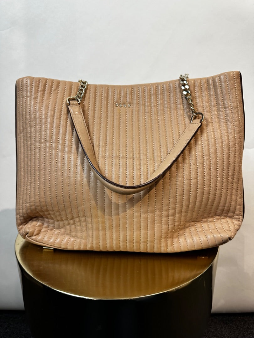 DKNY taupe Ribbed tote bag, Size