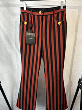 Load image into Gallery viewer, Dolce and gabbana Rust and black Striped flared trousers, Size 38
