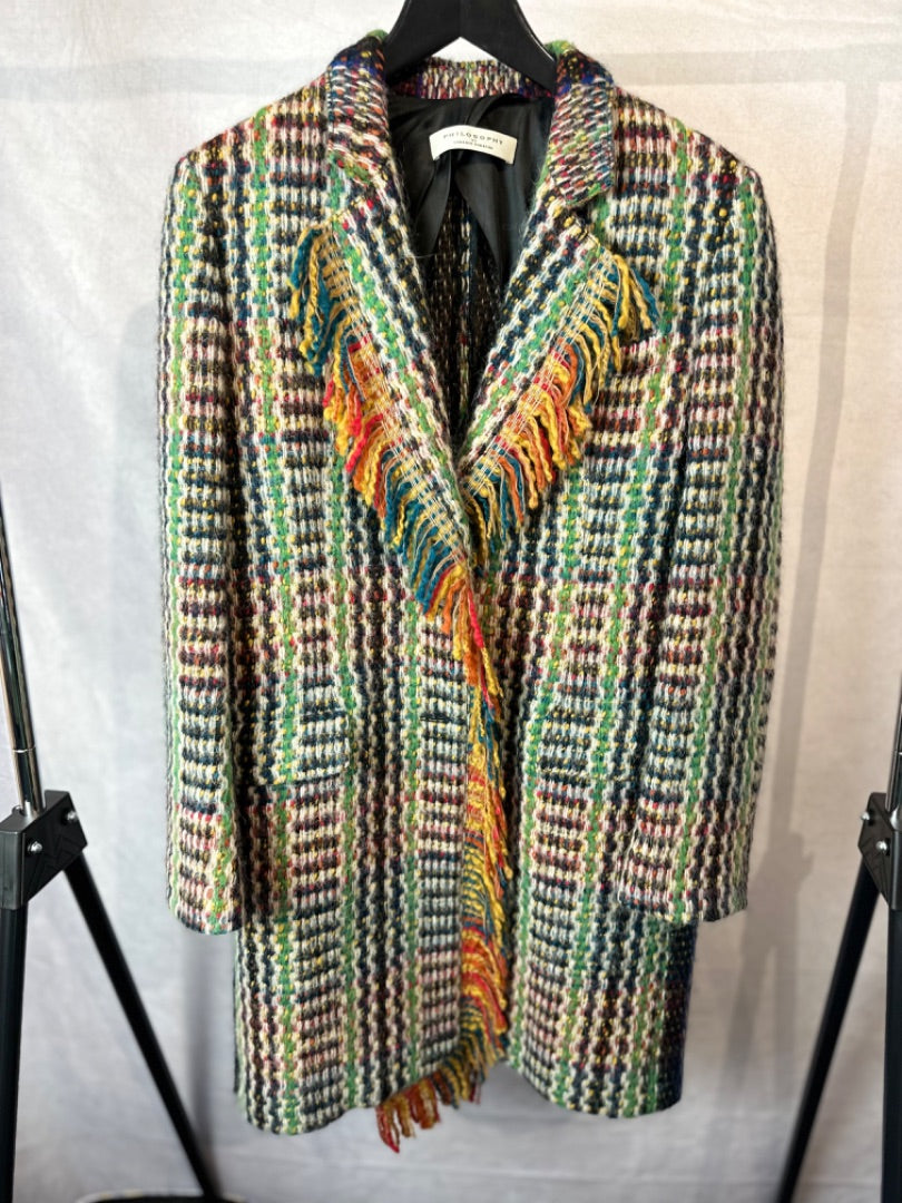 Philosophy Di Lorenzo Serafini Multicoloured Plaid coat, Size 12