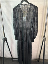 Load image into Gallery viewer, Jigsaw black pleated lace maxi dress, Size 6
