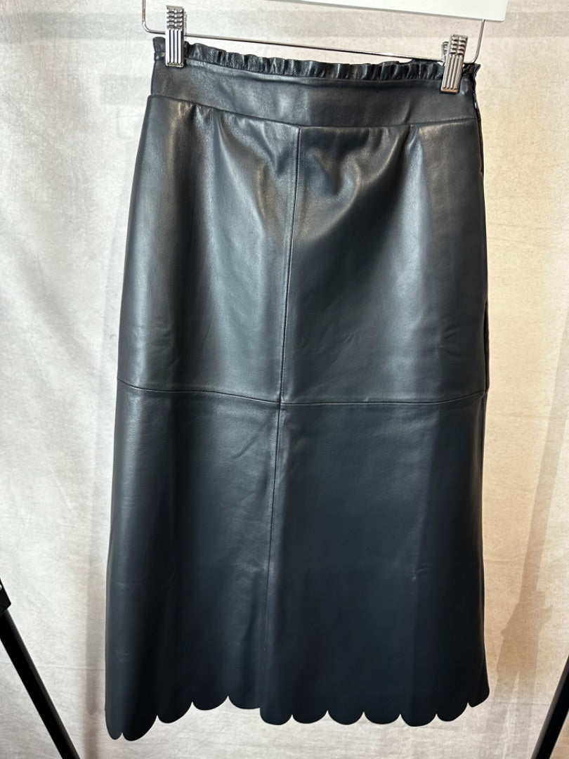 Wyse navy Lateisha leather skirt, Size 0 - UK 6