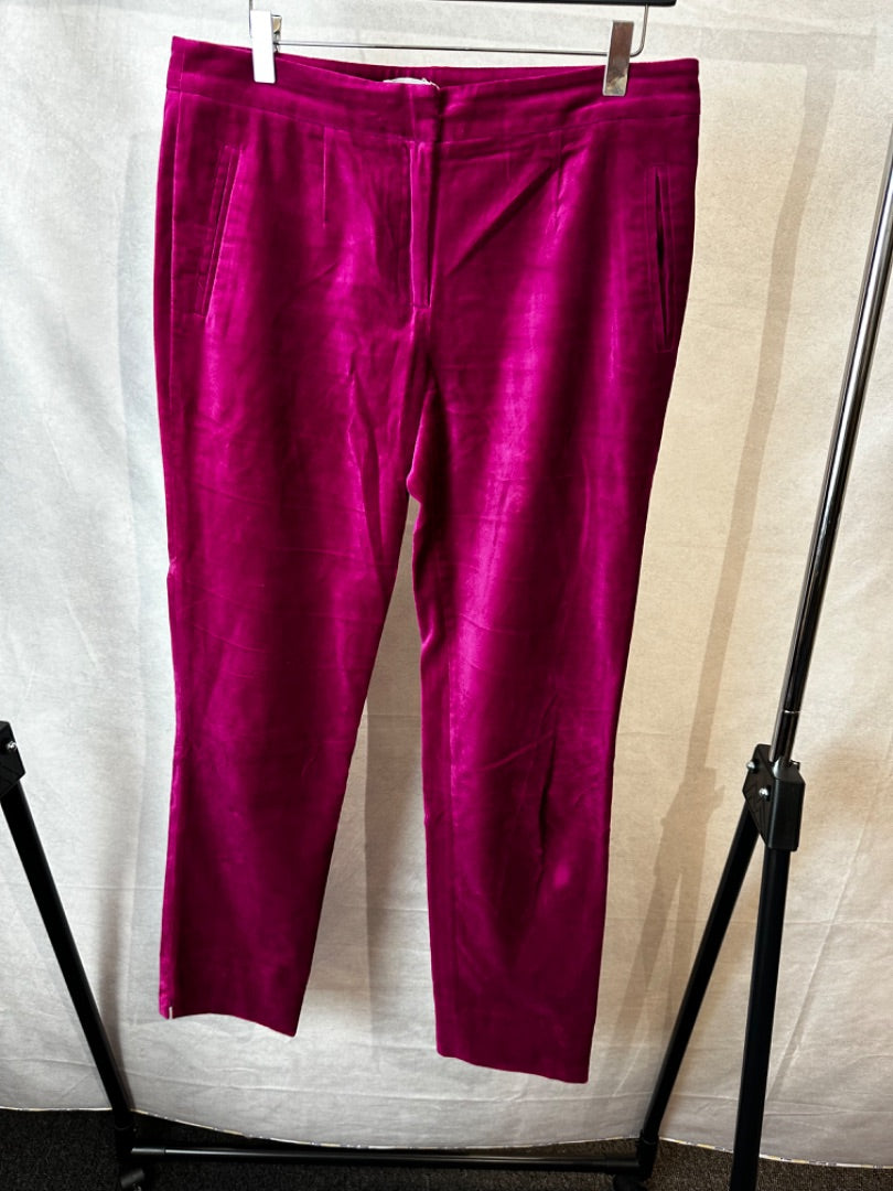 Jigsaw cerise velvet trousers, Size 12