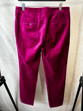 Load image into Gallery viewer, Jigsaw cerise velvet trousers, Size 12
